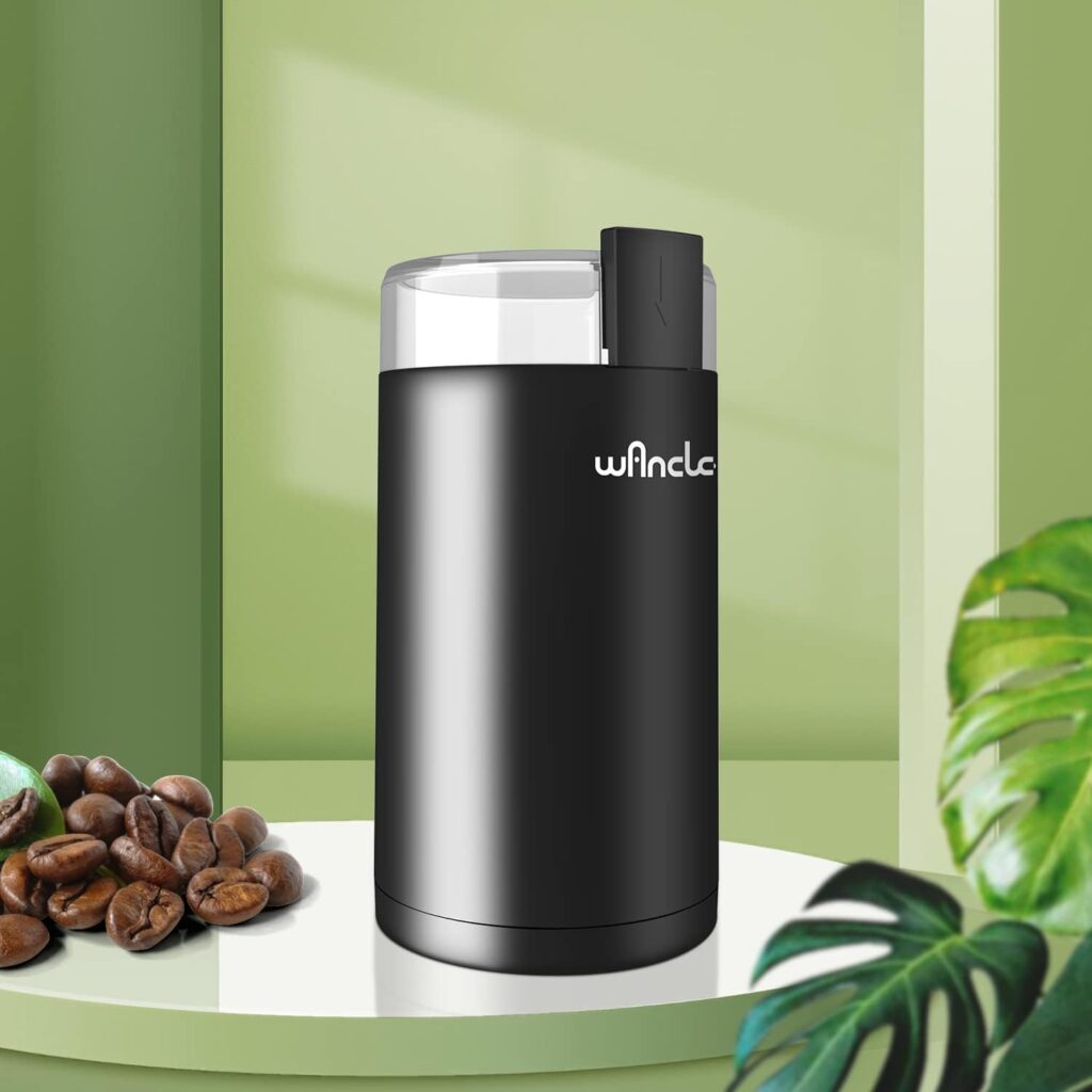 Coffee Grinder, Wancle Electric Coffee Grinder, Quiet Spice Grinder, One Touch Coffee Mill for Beans, Spices and More, with Clean Brush Black