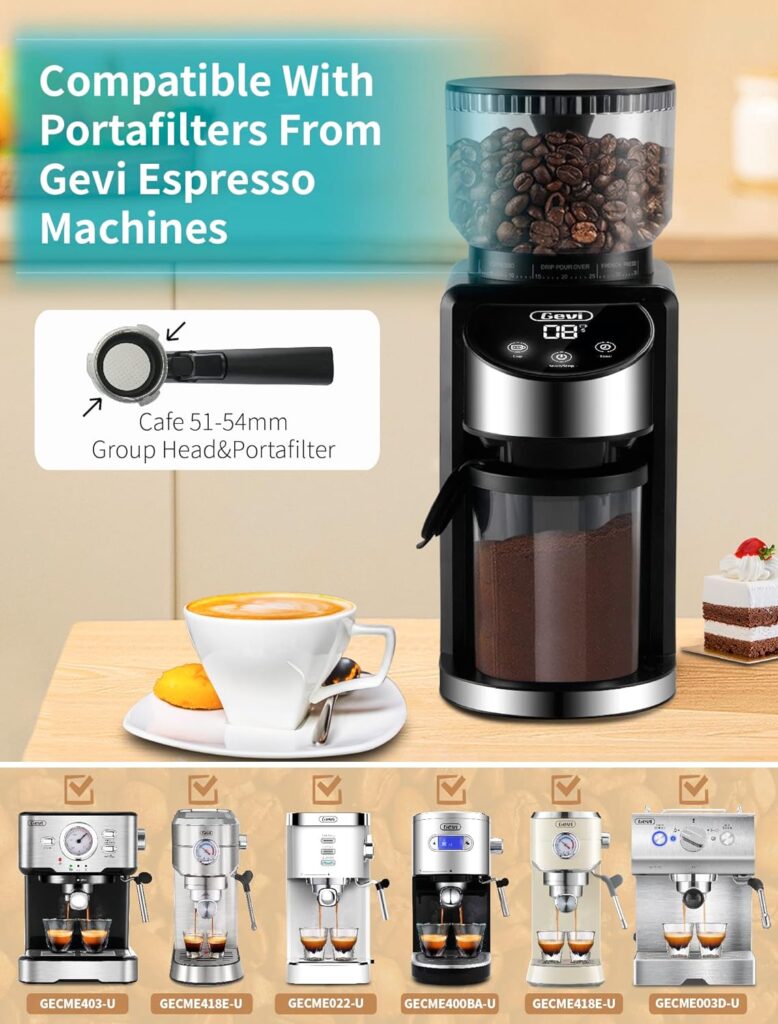 Gevi Manual Coffee Grinder, Adjustable Burr Mill with 35 Precise Grind Settings, Coffee Grinder for Espresso/Drip/Percolator/French Press/American/Turkish Coffee Makers, 120V/200W, Black