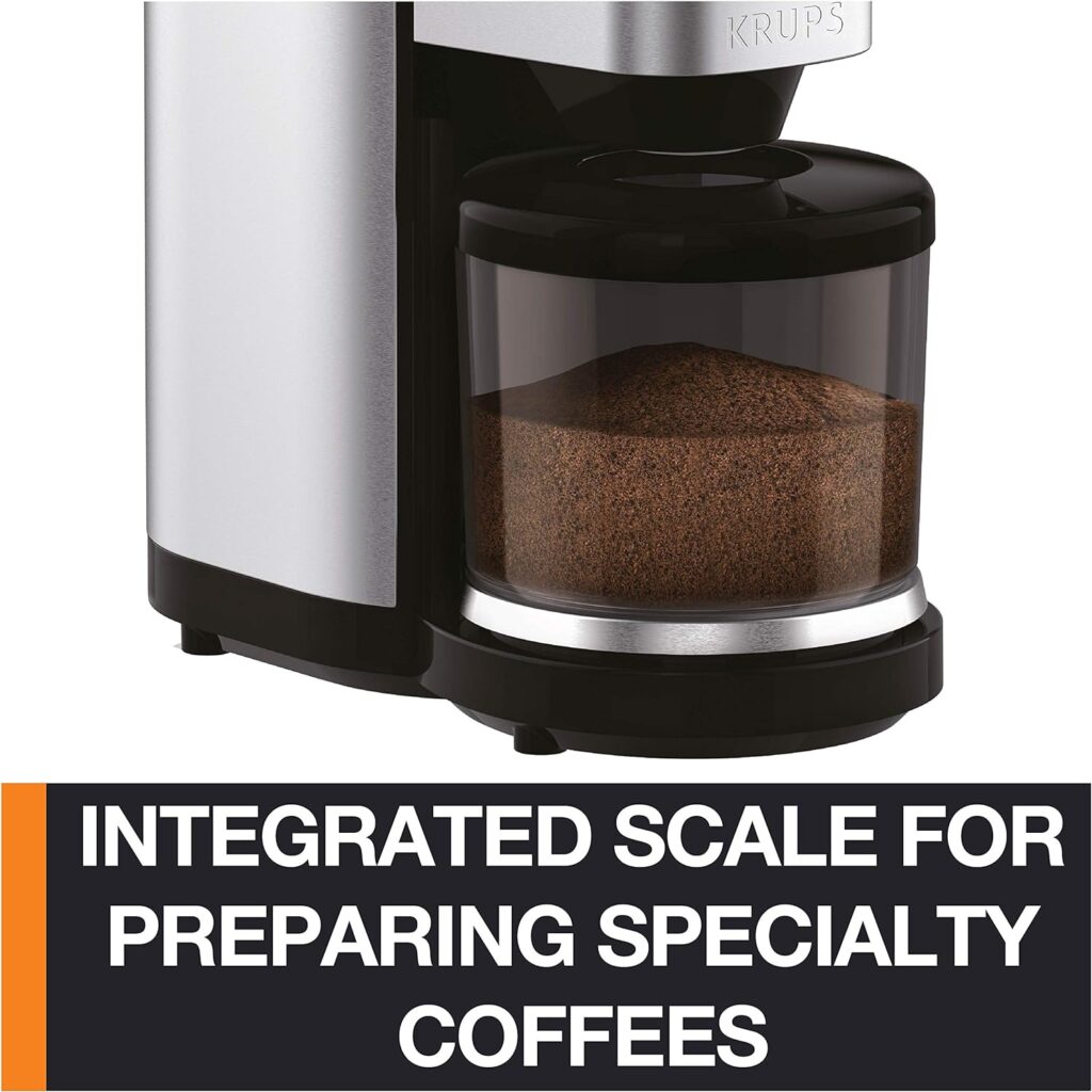 KRUPS GX420851 offee Grinder with Scale, 39 Grind Settings, Large 14 oz Capacity, intuitive Interface, Black