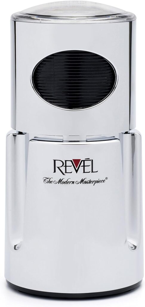 Revel Chrome Wet and Dry Coffee Spice Grinder, 220 Volts (Not for USA-European Cord), 4.5 x 4.5 x 8.5 inch