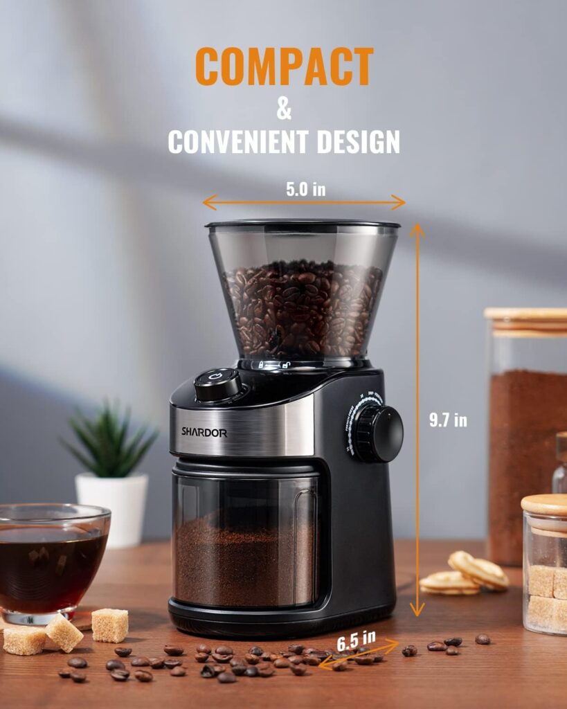 SHARDOR Coffee Grinder Burr Electric, Automatic Coffee Bean Grinder with Digital Timer Display, Adjustable Burr Mill with 25 Precise Grind Setting