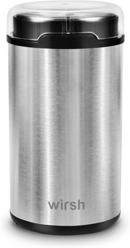 Wirsh Coffee Grinder-Electric Coffee Grinder with Stainless Steel Blades, Coffee and Spice Grinder with Powerful Motor and 4.2oz. Large Capacity for Coffee Beans,Herbs,Spices, Peanuts,Grains and More