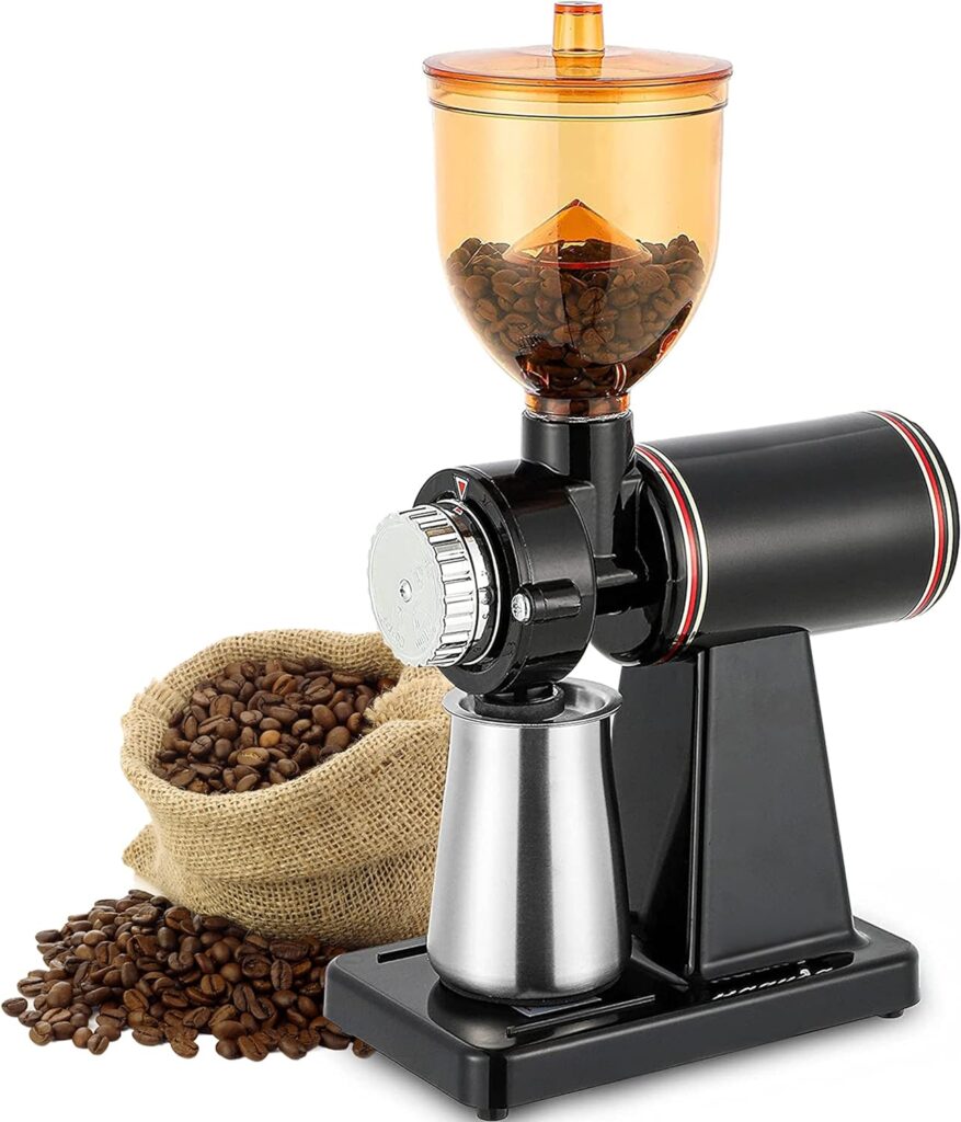 RRH Burr Coffee Grinders, Professional Electric Coffee Grinder, Automatic Burr Mill Grinder, 250g Coffee Bean Powder Grinding Machine 110V, Black