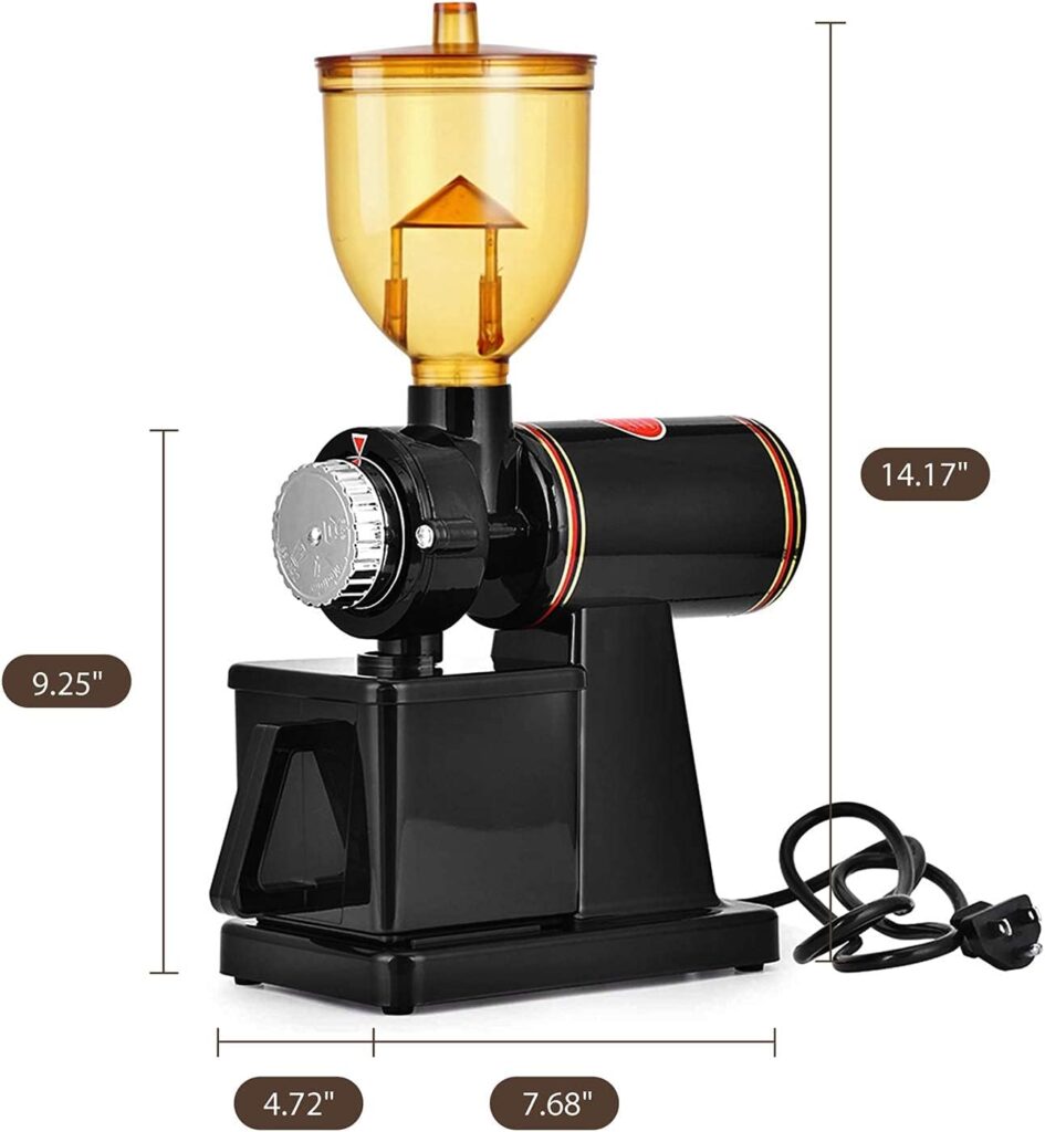 RRH Burr Coffee Grinders, Professional Electric Coffee Grinder, Automatic Burr Mill Grinder, 250g Coffee Bean Powder Grinding Machine 110V, Black