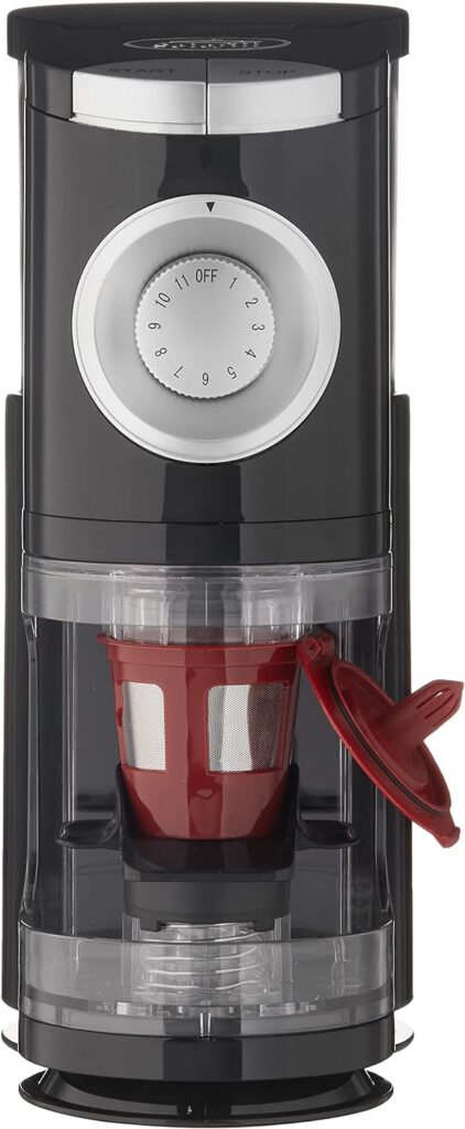 Solofill SOLOGRIND 2-in-1 Automatic Single Serve Coffee Burr Grinder for Coffee Pod,Black,1 EA